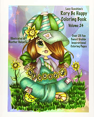 Lacy Sunshines Rory Be Happy Coloring Book Volume 24 Big Eyed Sweet Urchin Inspirational Feel Good Coloring Book For Adults And Children - 
