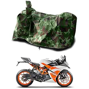 VVM Bike Body Cover for KTM-RC-200 UV Protection Dustproof & Water Resistant (Green Multijungle)