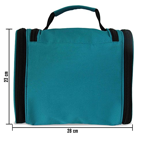 Geräumiger Premium Kulturbeutel zum Aufhängen | Große Reise-Kulturtasche für Frauen & Männer | Wasserresistente Waschtasche mit vielen Fächern | XXL-Kosmetiktasche mit Henkel - 5
