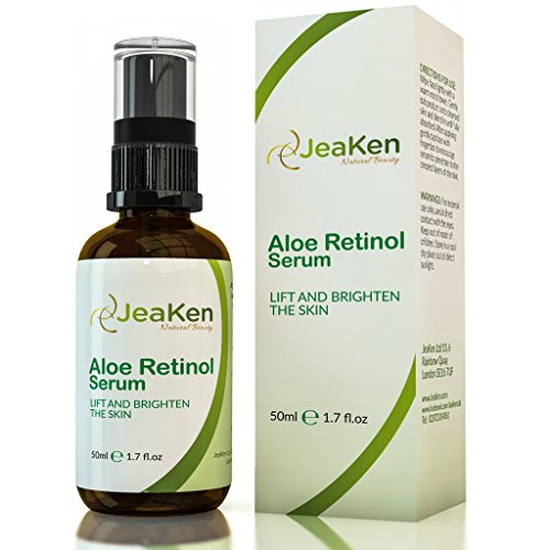 ALOE RETINOLO SIERO VISO Di JeaKen - 50ml QUALITÀ SUPERIORE Siero Formula Antietà Naturale E Organica Per Rughe- Fonte Super Ricca Di Retinolo E Beta-Carotene - Potenti Ingredienti Anti-Età Naturali