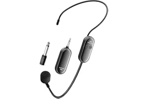 XIAOKOA Drahtloses Mikrofon Headset, 2,4G Kabelloses Mikrofonsystem, USB-C Aufladung, 30m Kabelloser Übertragung, zum Unterrichten Fitnesstrainern und Reiseleitern