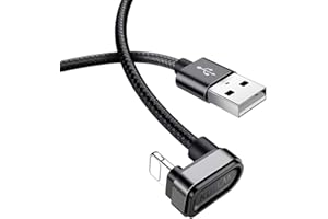 Kuulaa Kabel do ładowania do iPhone wtyczka kątowa 1 m, kąt 180 stopni, wtyczka kątowa w kształcie litery U, przewód do ładowania, mocny i trwały, nylonowy kabel do transmisji danych do iPhone 11/ X/Xs /8/8 Plus/iPad itp.