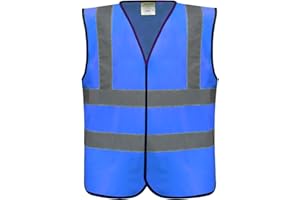 MHsons High Visibility Reflective Safety Vest Waistcoat Hi Vis Viz Orange Yellow Conforms to EN20471 Class 2