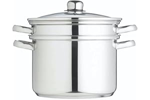 KITCHENCRAFT Kitchen Craft Clearview - Cuiseur à Vapeur Multifonction en Inox, Inclus Marmite, Passoire et Panier-vapeur et Couvercle, 26c, 7.5 L