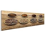 Panoramaformat 120x40cm islandburner Bild Bilder auf Leinwand Kaffeesorten Kaffee Kaffeebohnen Panorama XXL Poster Leinwandbild Wandbild Dekoartikel Wohnzimmer Marke