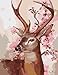 Produktbild OBELLA Malen nach Zahlen Kits || Peach Blossom Hirsch Pfirsich Hirsch 50 x 40 cm || Malen nach Zahlen, DIGITAL Ölgemälde (Ohne Frame)