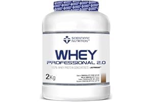 MST SCIENTIFFIC NUTRITION Scientiffic Nutrition - Whey Professional 2.0 Proteinas Whey en Polvo 100% Pura, para Aumentar la Masa Muscular, con Enzimas Digestivas y Lactasa - 2kg, Sabor Vainilla.