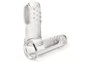 Irisana - Cepillo de Dientes para Bebé - Transparente - 10,5 x 2 x 13,5 cm - Muy Suave y No Daña las Encías - Para Bebé hasta 1 Año - Dedo de Silicona