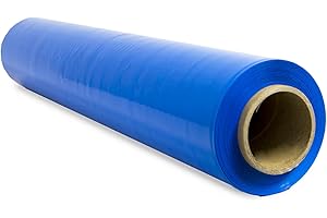 SIDI GLOBAL MARKET Film para Embalar, Film Azul, Papel Film, Rollo de Plastico Protector Muebles, Cajas Mudanza, Plastico Cubretodo 50cm x 300m estirables - SIDI (1 und, Azul)