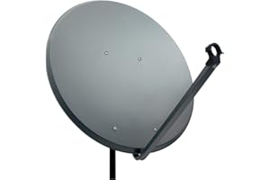 PremiumX PXA100 Satellitenschüssel 100cm Aluminium Anthrazit Satellitenantenne SAT Spiegel mit LNB-Tragarm und Masthalterung
