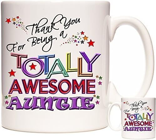 KAZMUGZAuntie Gift Coffee Mug, Thank You for Being A Totally Awesome Auntie. Gift for Auntie, oz Ceramic Coffee Mug, Aunt Mug, Aunt Tea Mug
