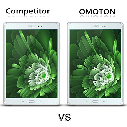 OMOTON Displayschutzfolie für Samsung Galaxy Tab A 9.7, panzerfolie mit [2.5Dabgerundete Kanten ] [9H Härte] [Kristall-klar [kratzfest] [Luftbläschen-frei][lebenlange Garantie] - 5