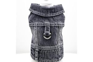 TUITA Chaqueta Vaquera para Perro, Camiseta Vaquera Azul para Cachorro, Ropa Lavable para Perros, Ropa Fresca para Perros pequeños y medianos, Chaleco Vaquero, Ropa para Gatos