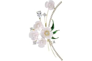 Vbvbip Elegant Nature Brooch Collection for Women - 6 Styles including Floral, Trees, and Geometric Designs with Gemstones and Diamonds, for Valentine's Day, Wedding, or Daily Wear Fashion Accessory