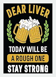 BIRDS MIND Today Will Be A Rough One Stay Bar Quotes Synthetic Wood Wall Hanging Photo Frame Poster for Living Room Boys Bedroom Home D?cor Bar Wall Art Frames L x H 9.5 Inches x 13 Inches