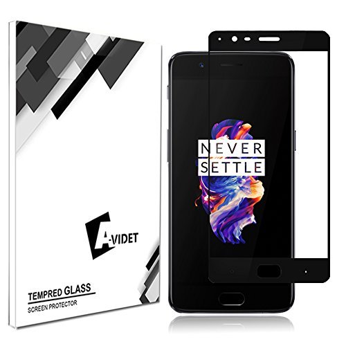Oneplus 5 Displayschutzfolie, AVIDET Hohe Qualität 3D vorgerundet PET HD Ultra-klar glasfolie Display Schutz Folie Vollschutz-mit ultra-Stärke, ultra-klare Transparenz für Oneplus 5 ( Schwarz)