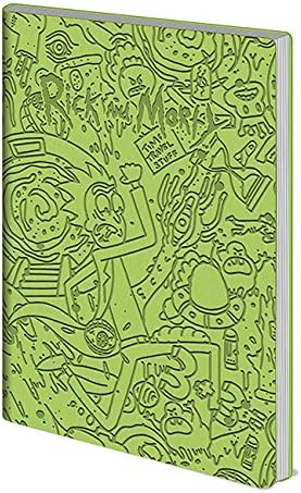 Rick and Morty Notebook Portal Dash Official Green Flexi Cover A5 One Size