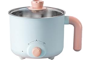 Cryfokt Mini Pentola Elettrica Elettrica Fornello da Viaggio Multifunzionale Portatile Spegnimento Automatico Riscaldamento Rapido Compatto E Portatile Anti (Antiaderente (con pentola a