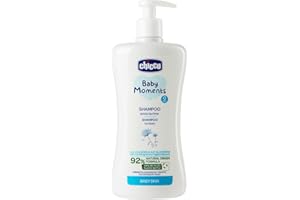 Chicco Baby Moments Shampoo Senza Lacrime, Shampoo Per Bambini Senza Parabeni, Non Irrita Gli Occhi, Ingredienti Di Origine Naturale, Prorietà Idratanti Ed Emolienti, 0+ Mesi, 500 ml