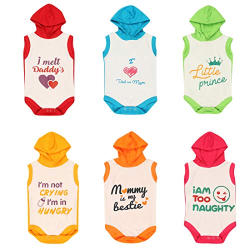 Stuby Cotton Baby Boy and Baby Girl Bodysuit (Pack of 6) RS.579.00