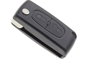 Jongo - Guscio Chiave Senza Lama Compatibile con Peugeot 207 307 308 407 3008 5008 e Citroën C2 C3 C4 C5 C6 C8 | CE0523 | Custodia per Chiave Remota per Auto a 2 Pulsanti