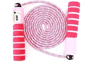 GUBOOM Corda per saltare per bambini, corda per saltare con contatore e manici confortevoli, corda da sci di velocità per allenamento fitness boxe ragazzi e ragazze regolabili in cotone per saltare
