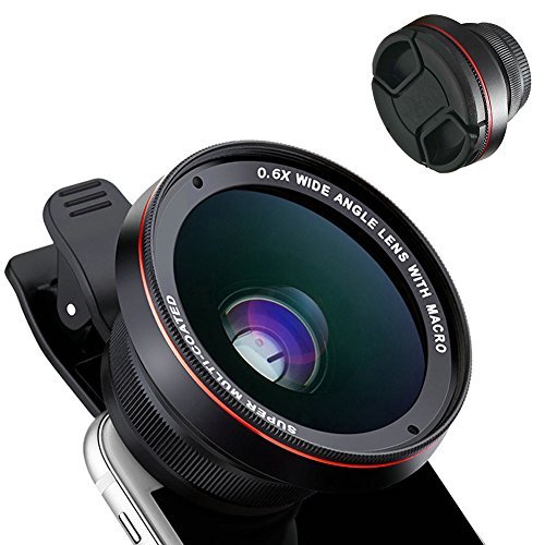 Phone 2Â in 1Â kit obiettivo HD professionale, 15Â x obiettivo macro, 0.6Â x super grandangolo, lente a clip Univeral per iPhone Samsung most smartphone
