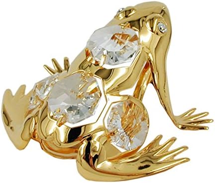 jewellery frog, crystal elements, gold G70125