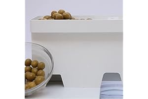 Pelamatic - Robito Oliva Eléctrica | Máquina para Partir y Chafar Aceitunas | 3 Tamaños Ajustables | Limpieza Rápida | Tapadera con 2 Posiciones, Blanco, Plástico ABS