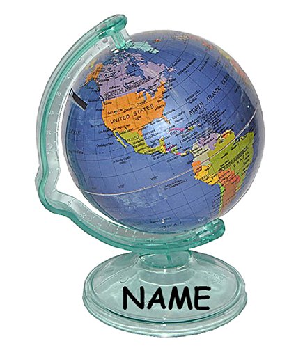 Sparschwein - " Weltkugel / Globus " - incl. Name - drehbar - Reisen Länder Welt / Erde - stabile Sparbüchse - Spardose für die Reisekasse Reisen Geld - Hochzeitsreise / Traumreise - Kreuzfahrt - Globen / Schifffahrt - Urlaubskasse