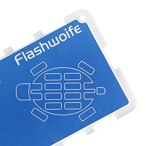 Flashwoife Turtle-MSD10BL Speicherkartenetui für 10 x MicroSD Aufbewahrungsbox im Kreditkarten-Format – transparent und blau - 3