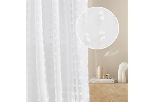 ROOM99 Cortina con Ojales Casablanca, 200 x 230 cm de Ancho x Alto para salón, Transparente, Moderna, para salón, Dormitorio, Color Blanco, 1 Unidad