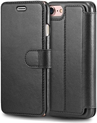 iPhone 6S Leather Case, iPhone 6 Wallet Case, Rhidon Premium Folio Leather Wallet Case with [Kickstand] [Card Slots] [Magnetic Closure] Pounch Flip Notebook Cover Case for Apple iPhone 6/6S(Black)
