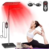 Professional Infrared Lamp 126 LED-Adjustable Height 30-130 cm,4 Levels of Light,5 Timers,360&deg; Gooseneck with Protective Glas