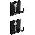 Qianly 2Pcs Wall Mounted Racket Rack Vertical Display Holder Metal Hanging Hook Tennis Racket Holder for Garage Bedroom Game Room