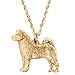 Produktbild Akita Inu Hergestellt in U.K. Kunstvolle Hunde- Anhänger Sammlung (22 Karat Vergoldung / gold plattiert)