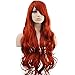 Ambielly 32" Women's Wig Long Curly Wavy Hair Party Cosplay Wig (Wine Red)