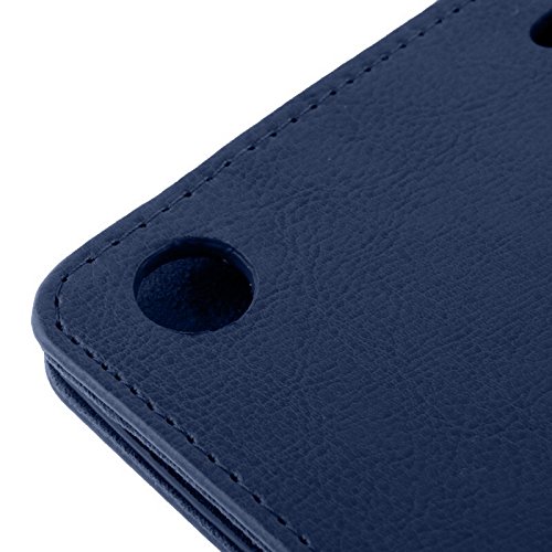 gada – PREMIUM Apple iPad Air Leder-Imitat tasche mit praktischer Standfunktion in schickem dunklen Blau inkl. kostenloser Displayfolie und Touch Pen - 6