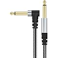 Tanzato Cable Guitare Electrique 3M,Câble Instrument de 6,35 mm,Jack Guitare Coudé pour Guitare électrique, Basse, Batterie, Pédales, Amplificateurs, Tables de Mixage, Tuner, Haut-Parleurs, Acoustique