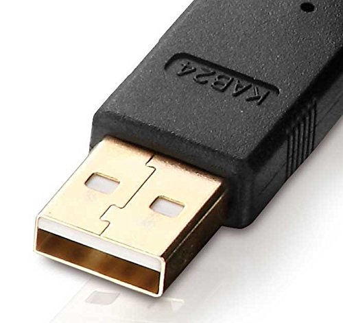 Kab24® USB 2.0 Premium HighSpeed Kabel HQ schwarz mit Ferritkernen und 24K vergoldet AWG 28 / 24 (5m, A Stecker auf Mini B Stecker) - 3