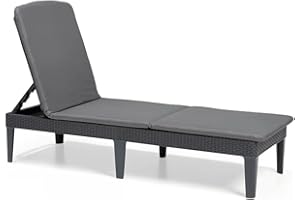 Keter Allibert Jaipur Sun Lounger with Cushion, graphitegray, 58 x 187 x 29 cm