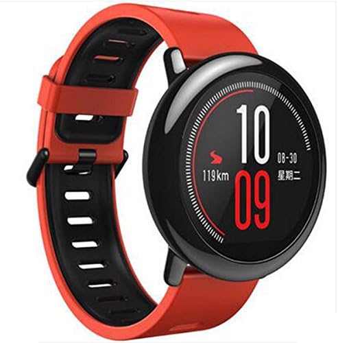 Woodln Silicone 22mm Watch Fitness Bracelet Wristband Replacement Strap for Pebble Time Smart Watch Accessories/ Pebble Time Steel / Moto 360 2nd Men's 46mm / G Watch R / LG Watch Urbane / Samsung Galaxy Gear 2, R380 R381 R382 W100 W150 W110 WI500Q WI501Q, Samsung Gear S3 Smartwatch (Red Black)