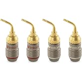 Nakamichi FanLock 24K Gold Plated 2mm Jack Plug Connector 10AWG - 18AWG Gauge 4mm for Speakers Amplifier Home Theater Audio C