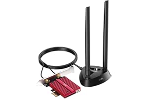 Cudy WE4000 AX5400 Adaptador Inalámbrico De Tres Banda Bluetooth 5.3 Con Dos Antenas, Tarjeta De Interfaz De Red Pcie Para Escritorio, Intel AX210