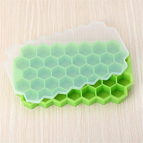 LCYCN Eco-Friendly Cavity Silicone Tray Mini Ice Cubes Small Fruits Mold Ice Maker Honeycomb Shape Models,Green