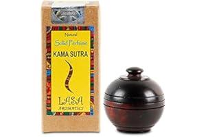 Lasa Aromatics Kama Sutra Natural Solid Perfume Body Musk In Wooden Jar - 6 gm
