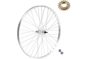 ECOVELO Cerchio Posteriore 28" Ruota 28 x 1.75 622 x 20 1 V in Alluminio/Acciaio + PIGNONE 18 DENTI per City Bike Olanda da Passeggio