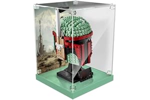 ALiquid Acryl Vitrine für Lego Boba Fett Helm 75277, 3MM Acryl Schaukasten für Lego 75277 (Nicht Enthalten Klemmbausteine Set)