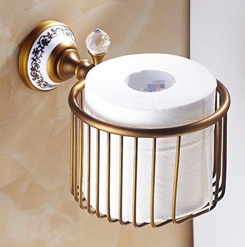 Preisvergleich Produktbild Leiona Alle Bronze Rollenpapierhalter Retro Toilettenpapierhalter Rollenspender Wand-Badezimmer Zubehör Toilettenpapier Vorratsbehälter Multifunktions-Tissue-Halter für Home Bad Küche