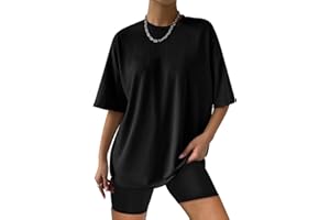 AirMood Camiseta de Manga Corta para Mujer, de Gran tamaño, Holgada, de Verano